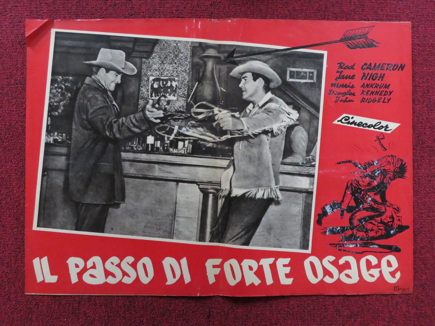 FORT OSAGE - E ITALIAN FOTOBUSTA POSTER ROD CAMERON JANE NIGH 1952