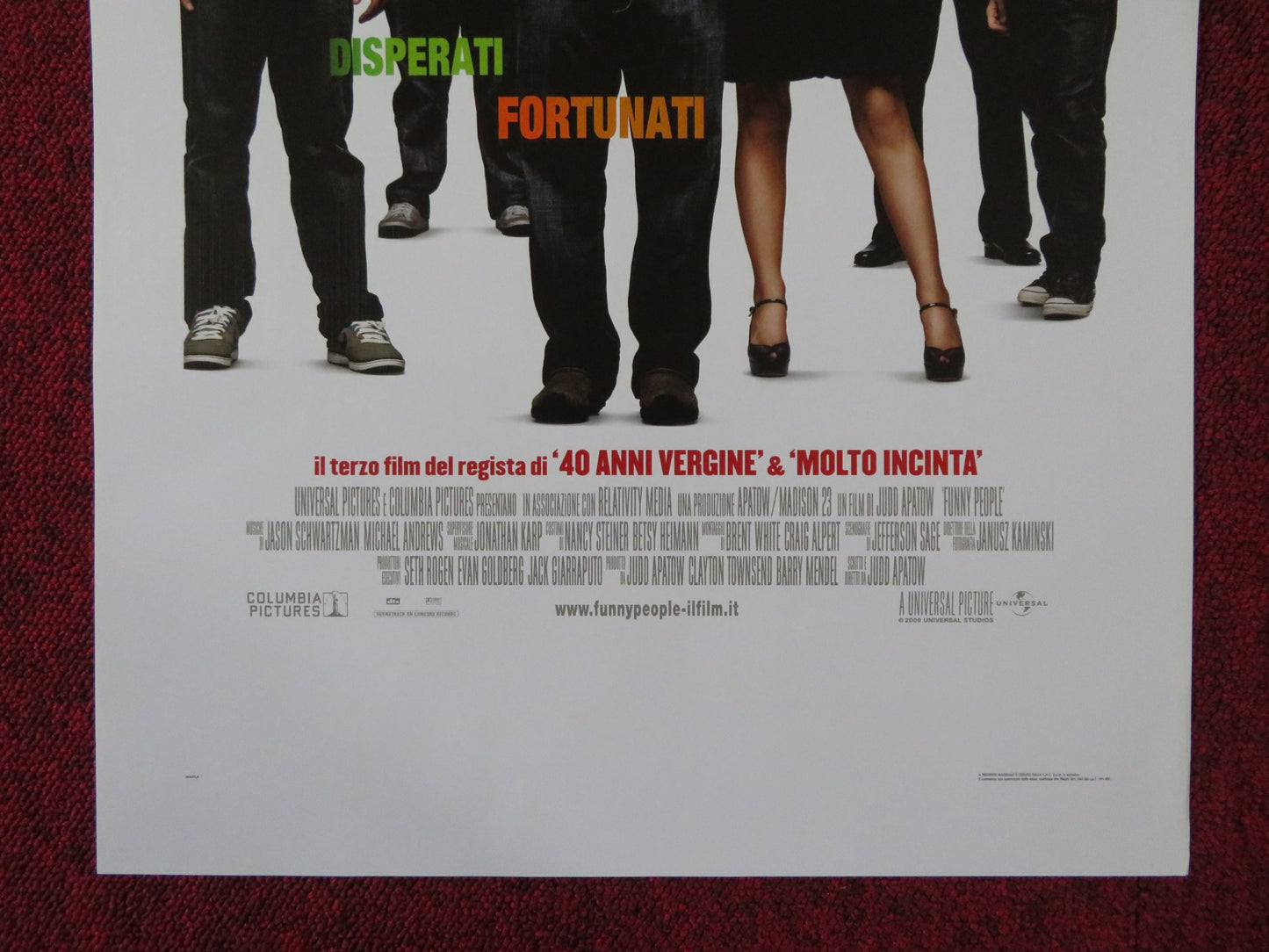 FUNNY PEOPLE ITALIAN LOCANDINA POSTER ADAM SANDLER SETH ROGEN 2009