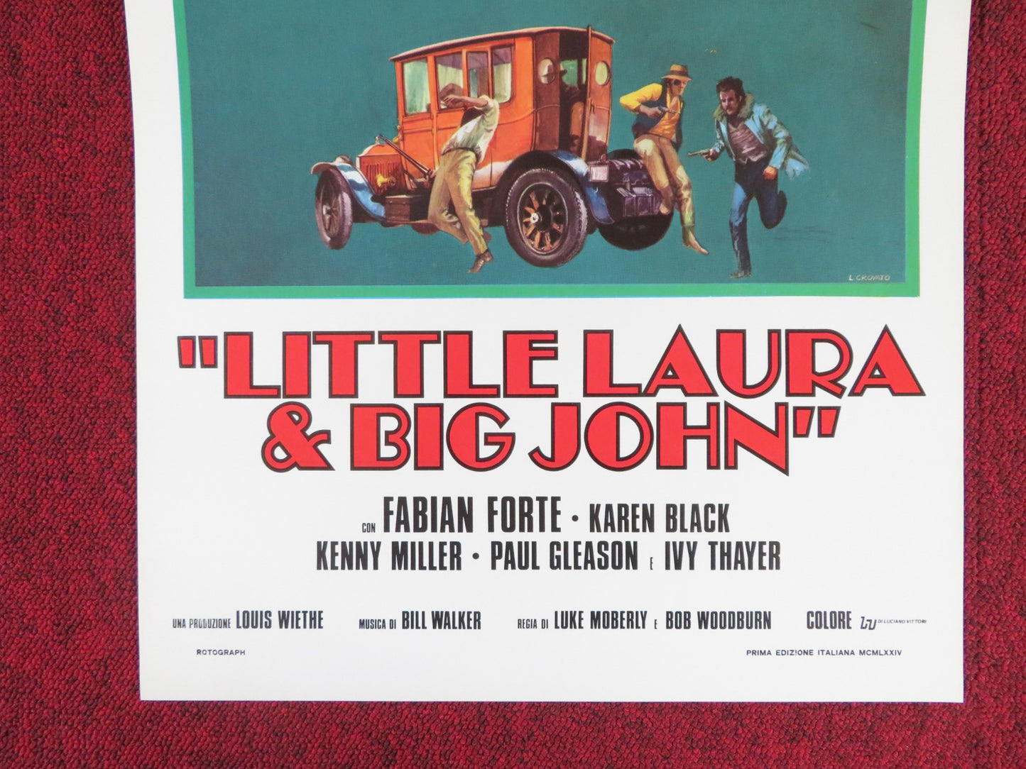 LITTLE LAURA AND BIG JOHN ITALIAN LOCANDINA POSTER FABIAN FORTE KAREN BLACK 1974