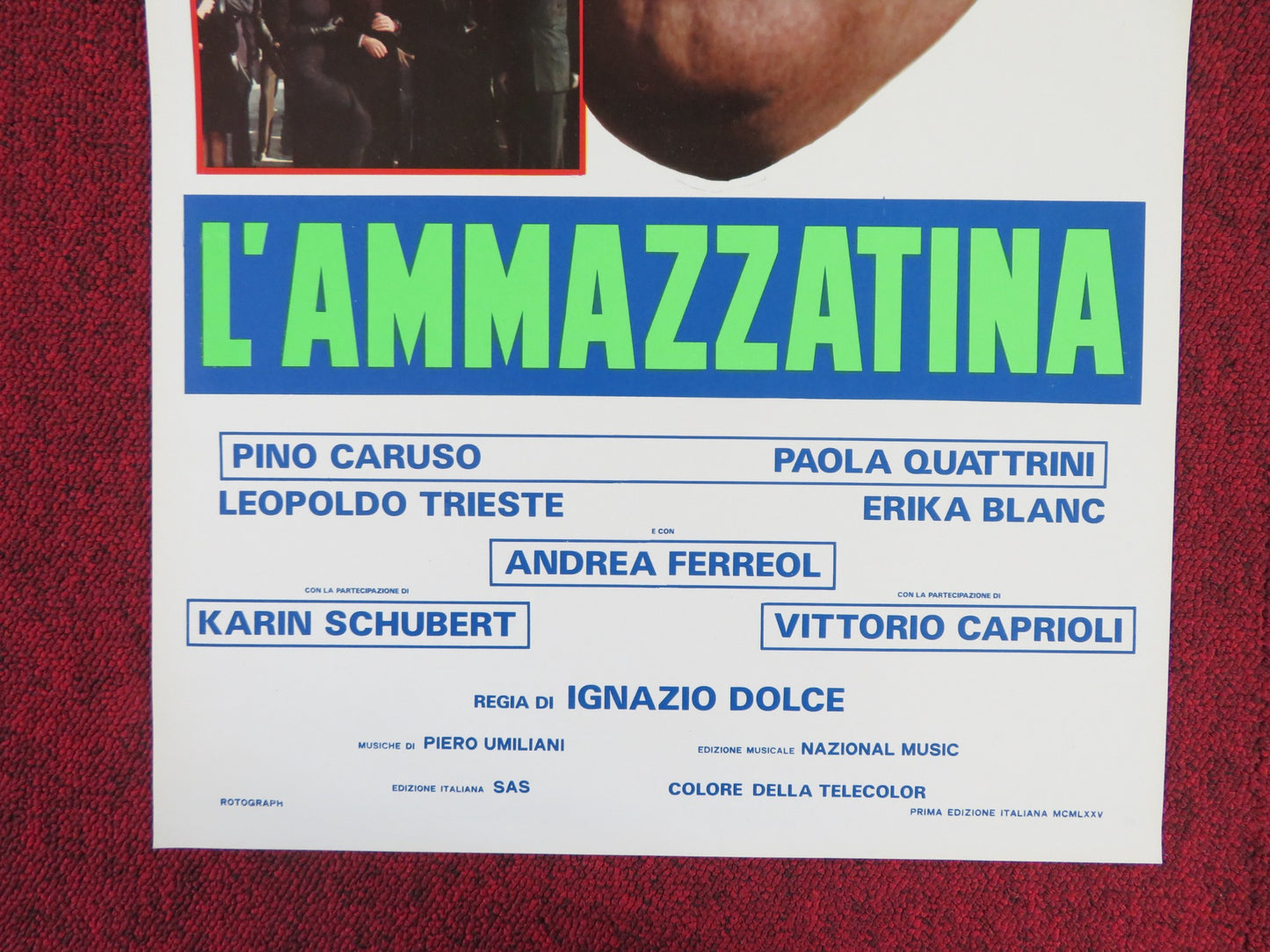 L'AMMAZZATINA ITALIAN LOCANDINA POSTER PINO CARUSO PAOLA QUATTRINI 1975