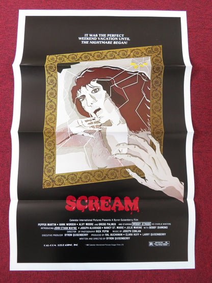 SCREAM US TRI FOLDED ONE SHEET ROLLED POSTER PEPPER MARTIN HANK WORDEN 1983