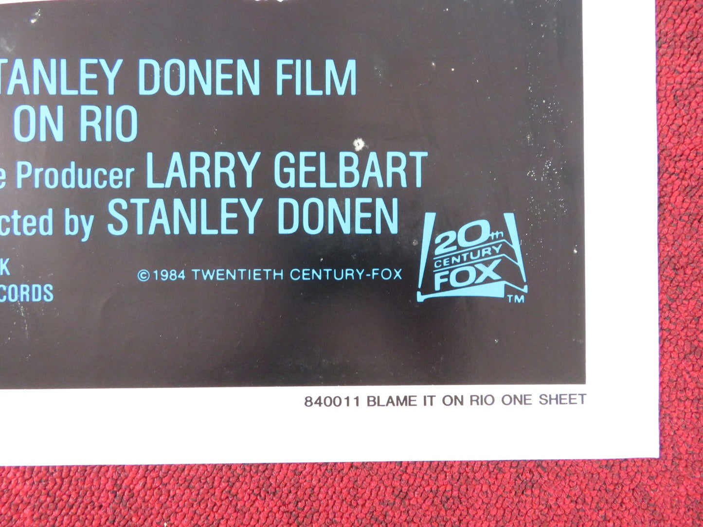 BLAME IT ON RIO FOLDED US ONE SHEET POSTER MICHAEL CAINE JOSEPH BOLOGNA 1984