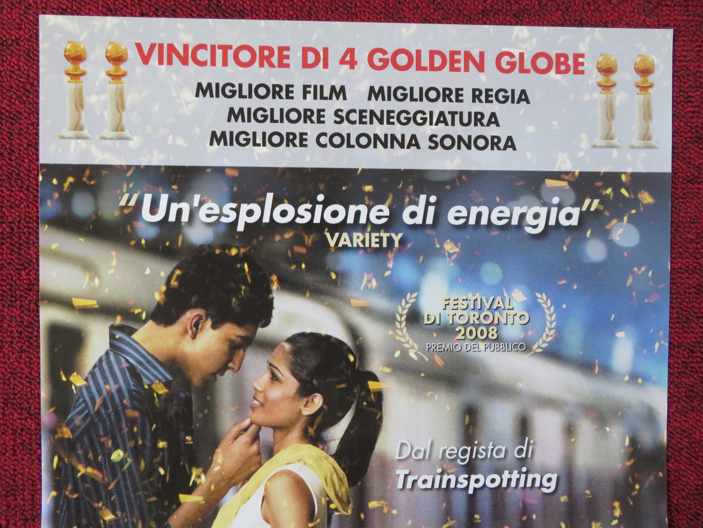 SLUMDOG MILLIONAIRE ITALIAN LOCANDINA POSTER DEV PATEL FREIDA PINTO 2008