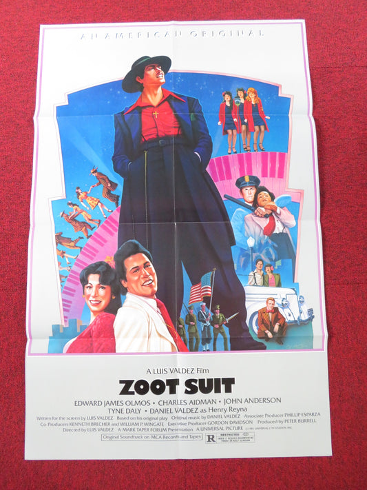 ZOOT SUIT FOLDED US ONE SHEET POSTER DANIEL VALDEZ EDWARD JAMES OLMOS 1981