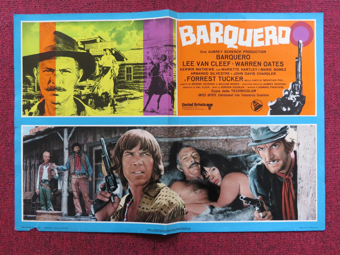 BARQUERO - B ITALIAN FOTOBUSTA POSTER LEE VAN CLEEF WARREN OATES 1970