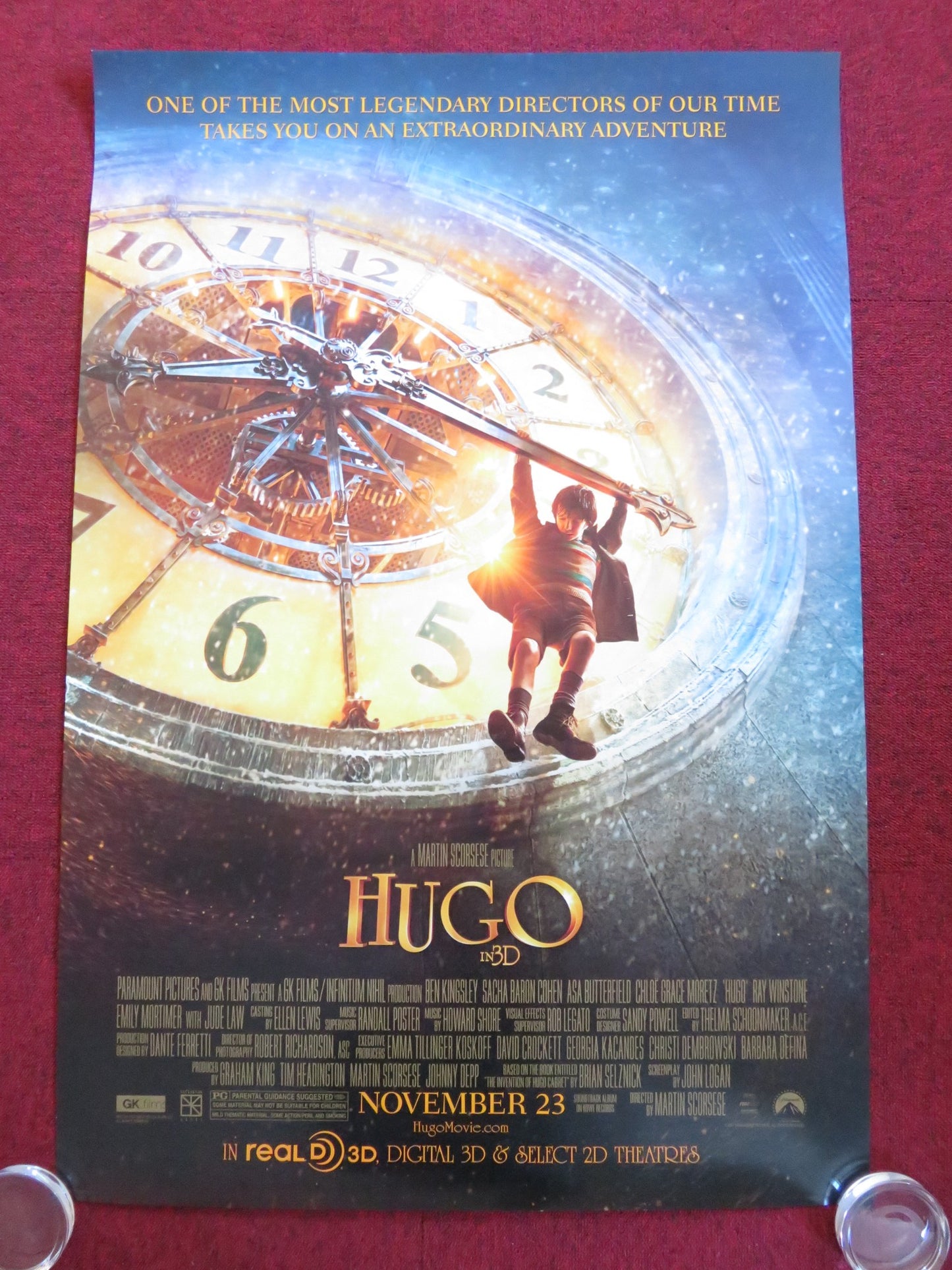 HUGO - A US ONE SHEET ROLLED POSTER ASA BUTTERFIELD BEN KINGSLEY 2011