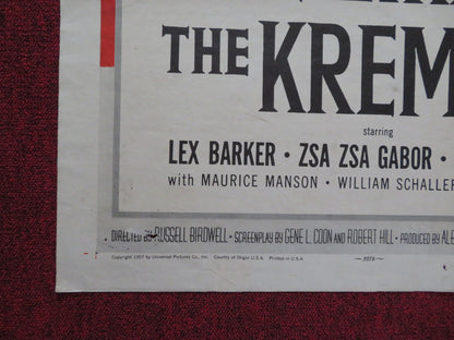 THE GIRL IN THE KREMLIN FOLDED US ONE SHEET POSTER LEX BARKER ZSA ZSA GABOR 1957