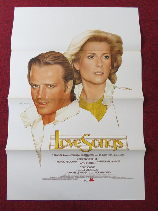 LOVE SONGS US TRI FOLDED ONE SHEET ROLLED POSTER CATHERINE DENEUVE 1984