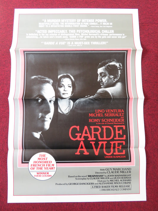 GARDE A VUE US TRI FOLDED ONE SHEET ROLLED POSTER LINO VENTURA M. SERRAULT 1981