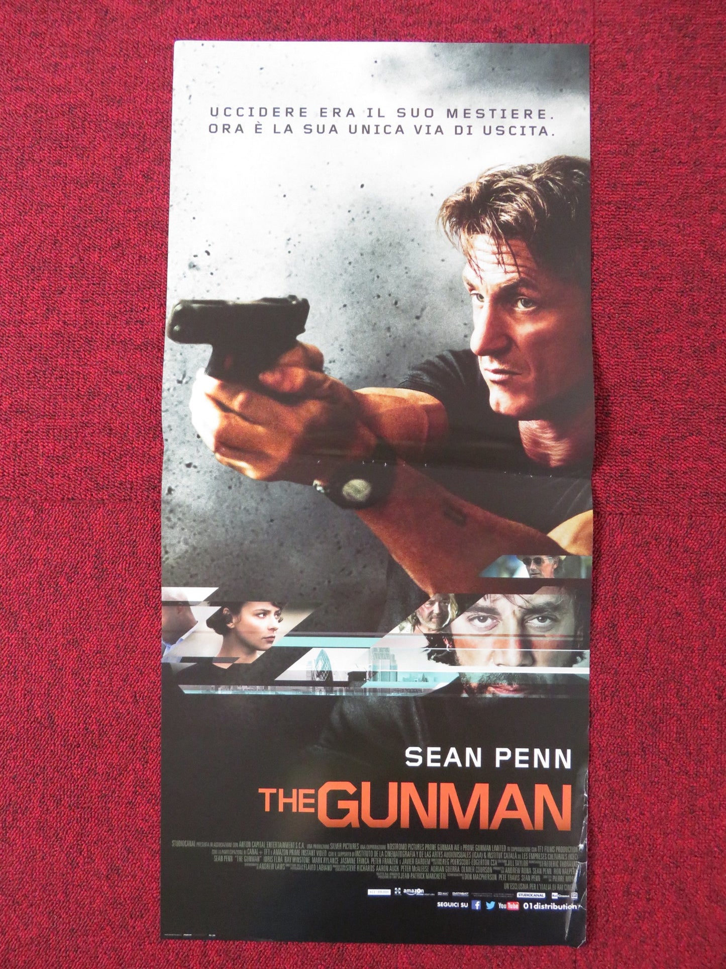 THE GUNMAN ITALIAN LOCANDINA POSTER SEAN PENN JAVIER BARDEM 2015