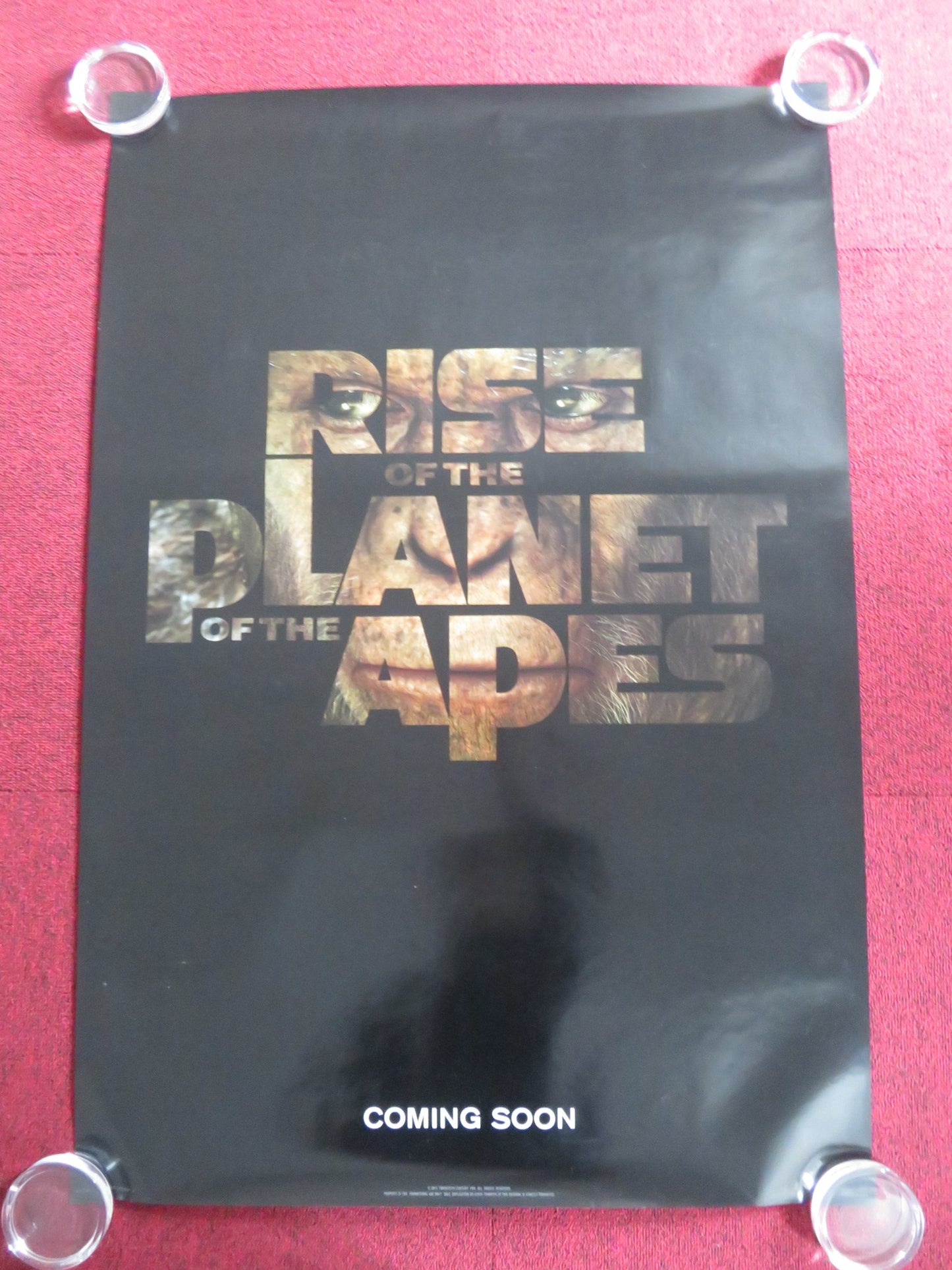 RISE OF THE PLANET OF THE APES US ONE SHEET ROLLED POSTER ANDY SERKIS 2011