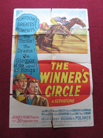 THE WINNER'S CIRCLE FOLDED US ONE SHEET POSTER JEAN WILLES MORGAN FARLEY 1948