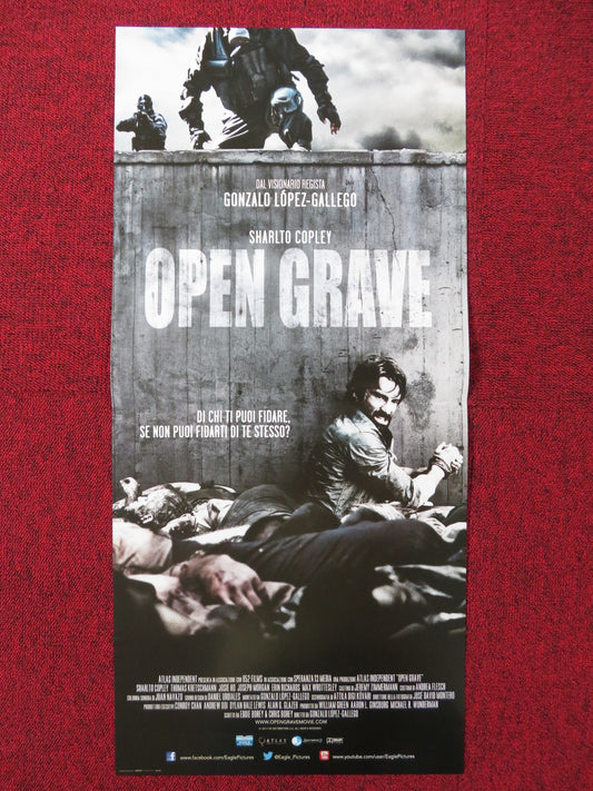 OPEN GRAVE ITALIAN LOCANDINA POSTER SHARLTO COPLEY THOMAS KRETSCHMANN 2013