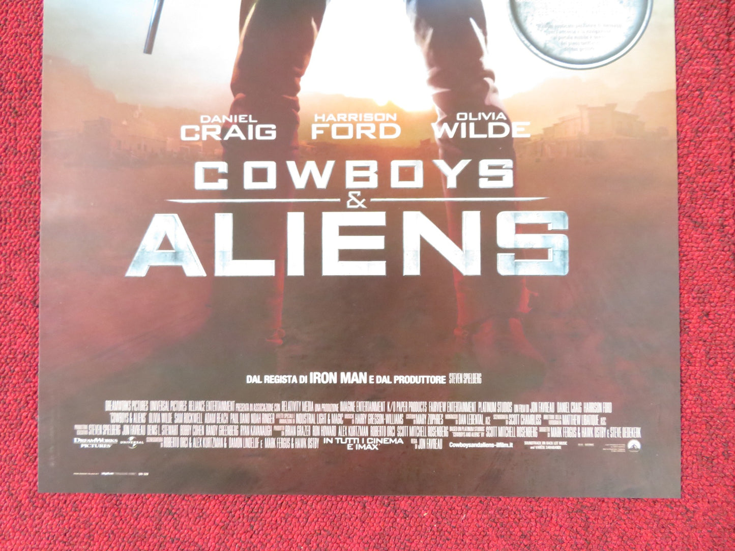 COWBOYS & ALIENS ITALIAN LOCANDINA POSTER DANIEL CRAIG HARRISON FORD 2011