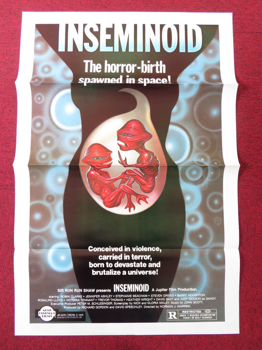 INSEMINOID / HORROR PLANET - A US TRI FOLDED ONE SHEET ROLLED POSTER 1981