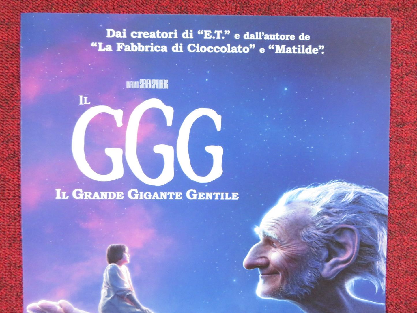 THE BFG ITALIAN LOCANDINA POSTER MARK RYLANCE RUBY BARNHILL 2016