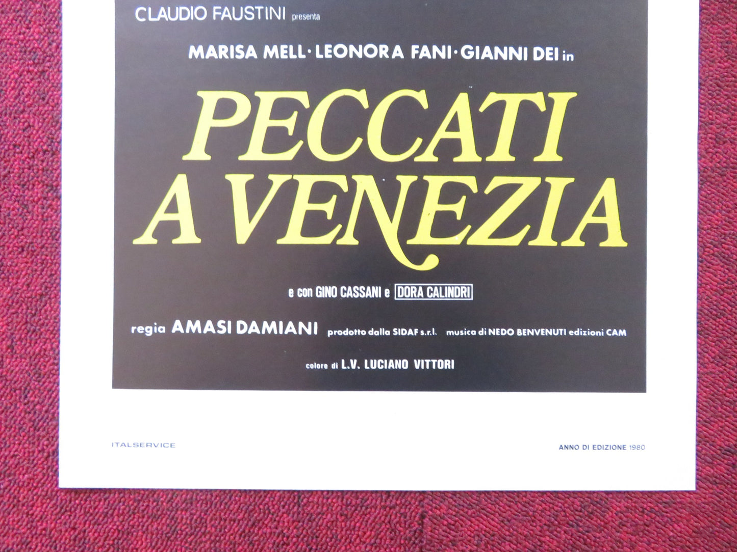 PECCATI A VENEZIA ITALIAN LOCANDINA POSTER MARISA MELL LEONORA FANI 1983