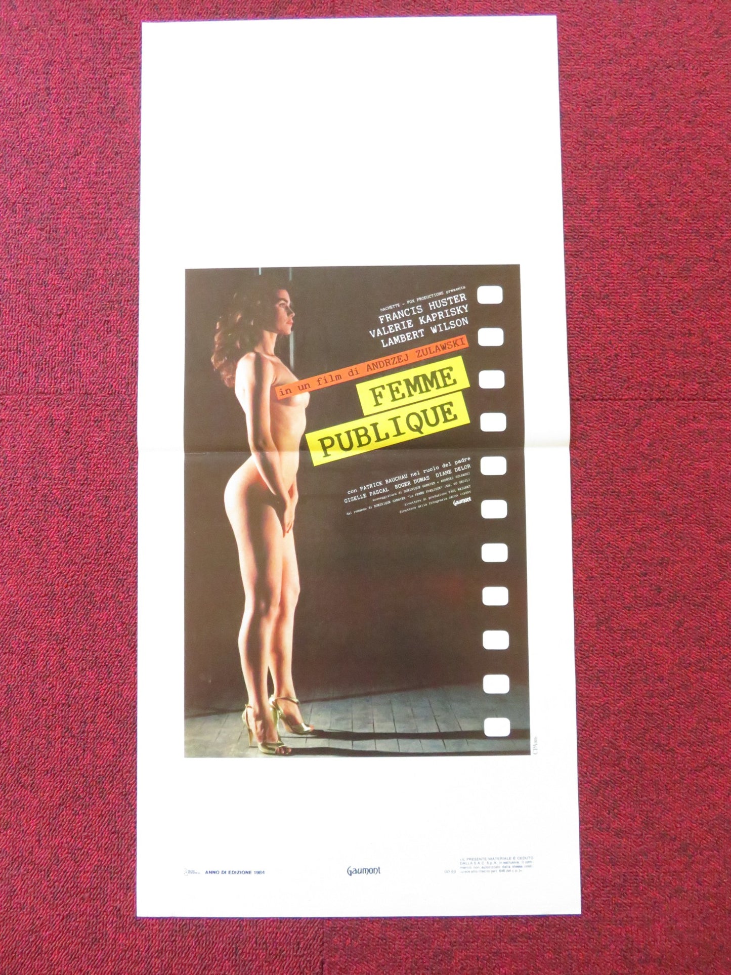 THE PUBLIC WOMAN ITALIAN LOCANDINA POSTER FRANCIS HUSTER VALERIE KAPRISKY 1984