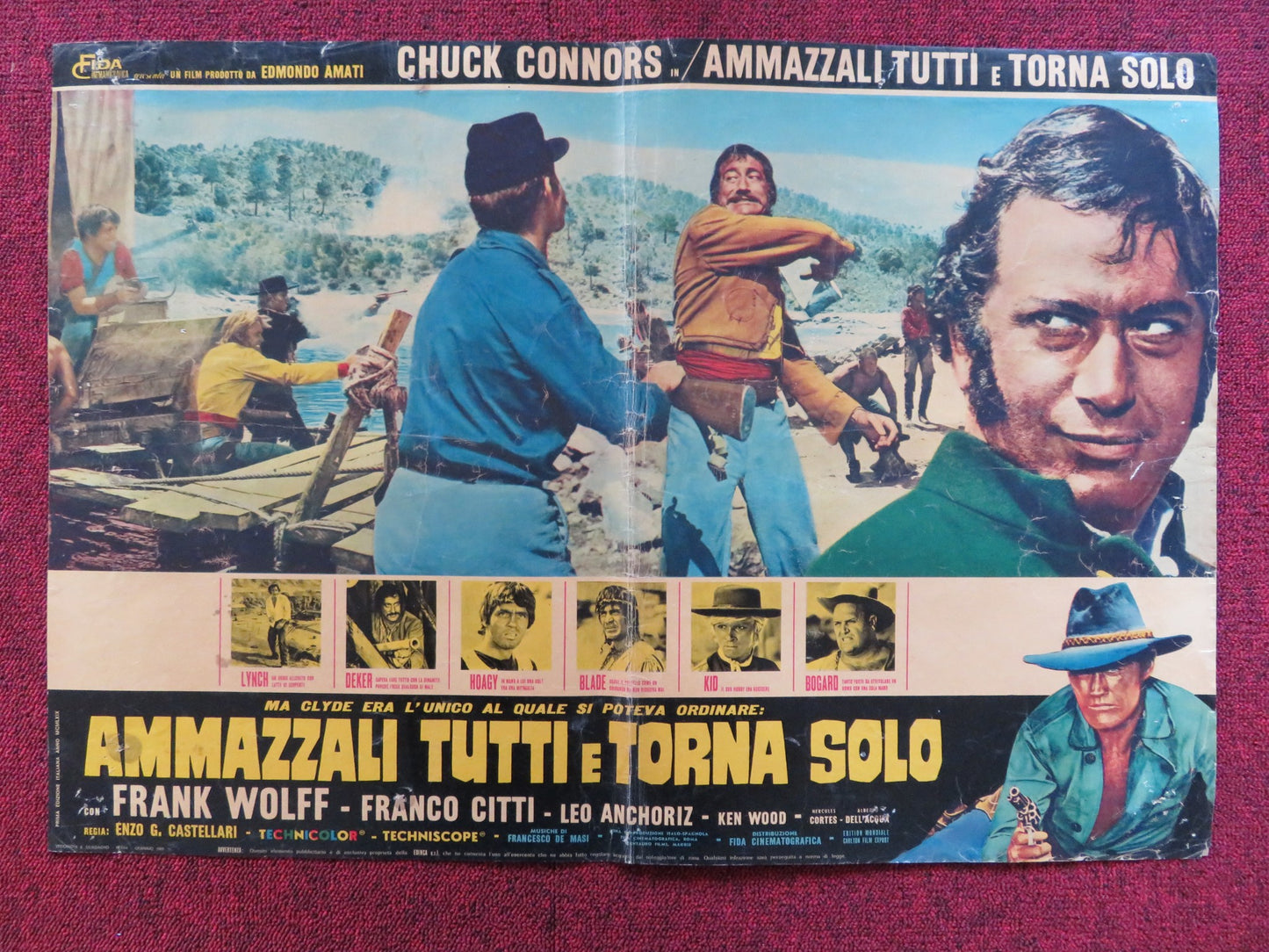 KILL THEM ALL AND COME BACK ALONE - C ITALIAN FOTOBUSTA POSTER C. CONNORS 1968