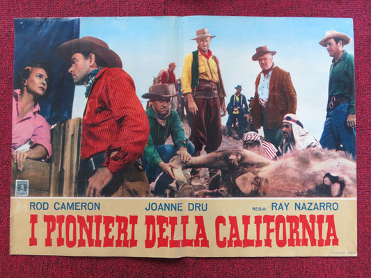 I PIONIERI DELLA CALIFORNIA - A ITALIAN FOTOBUSTA POSTER ROD CAMERON J. DRU 1954