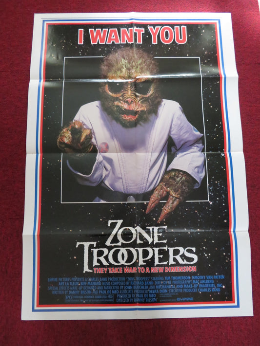 ZONE TROOPERS FOLDED US ONE SHEET POSTER TIM THOMERSON TIMOTHY VAN PATTEN 1985