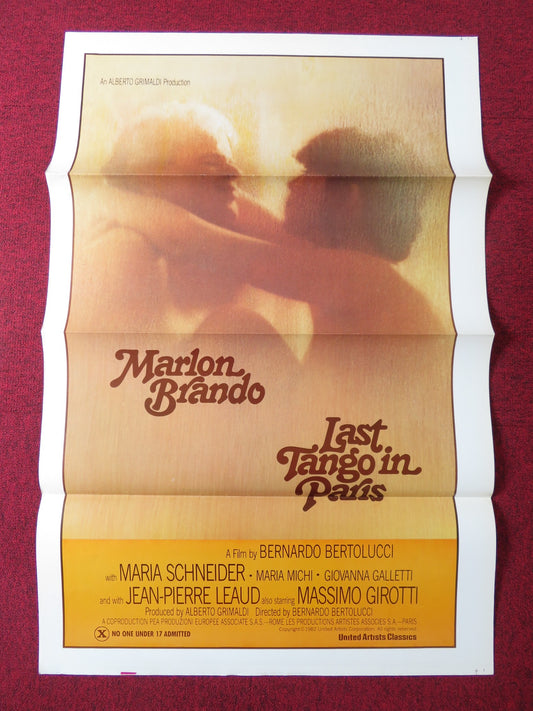 LAST TANGO IN PARIS US TRI FOLDED ONE SHEET ROLLED POSTER MARLON BRANDO R1982