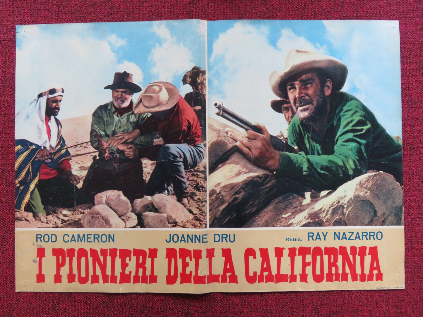 I PIONIERI DELLA CALIFORNIA - D ITALIAN FOTOBUSTA POSTER ROD CAMERON J. DRU 1954