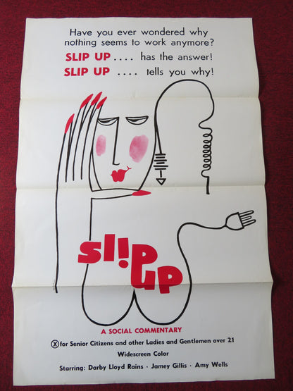 SLIP UP US TRI FOLDED ONE SHEET ROLLED POSTER DARBY LLOYD RAINS J. GILLIS 1975