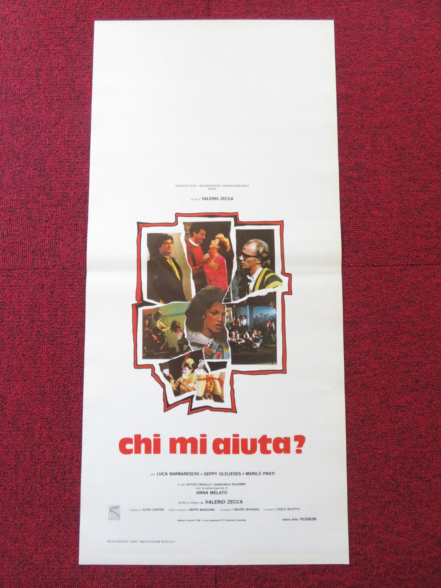 CHI MI AIUTA? ITALIAN LOCANDINA POSTER LUCA BARBARESCHI GEPPY GLEIJESES 1983