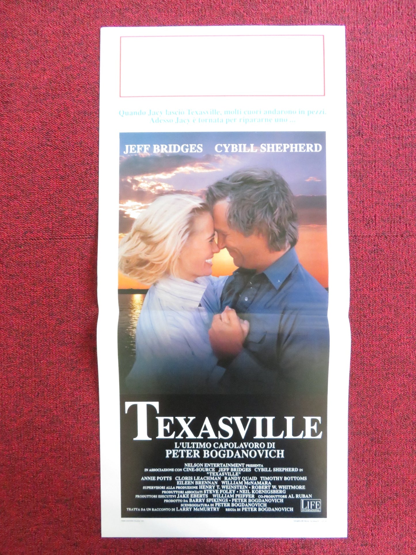 TEXASVILLE ITALIAN LOCANDINA POSTER JEFF BRIDGES CYBILL SHEPHERD 1990