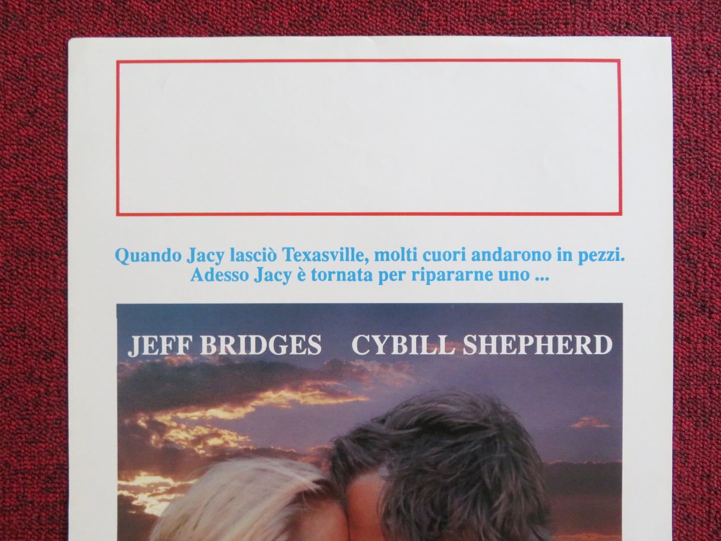 TEXASVILLE ITALIAN LOCANDINA POSTER JEFF BRIDGES CYBILL SHEPHERD 1990