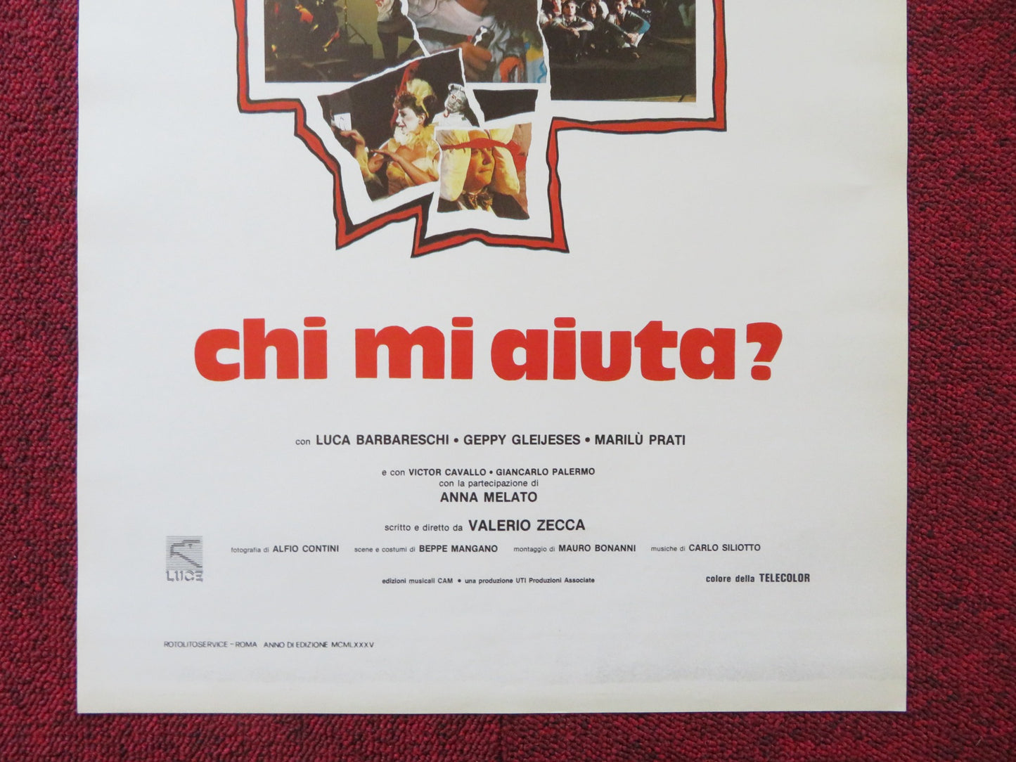 CHI MI AIUTA? ITALIAN LOCANDINA POSTER LUCA BARBARESCHI GEPPY GLEIJESES 1983