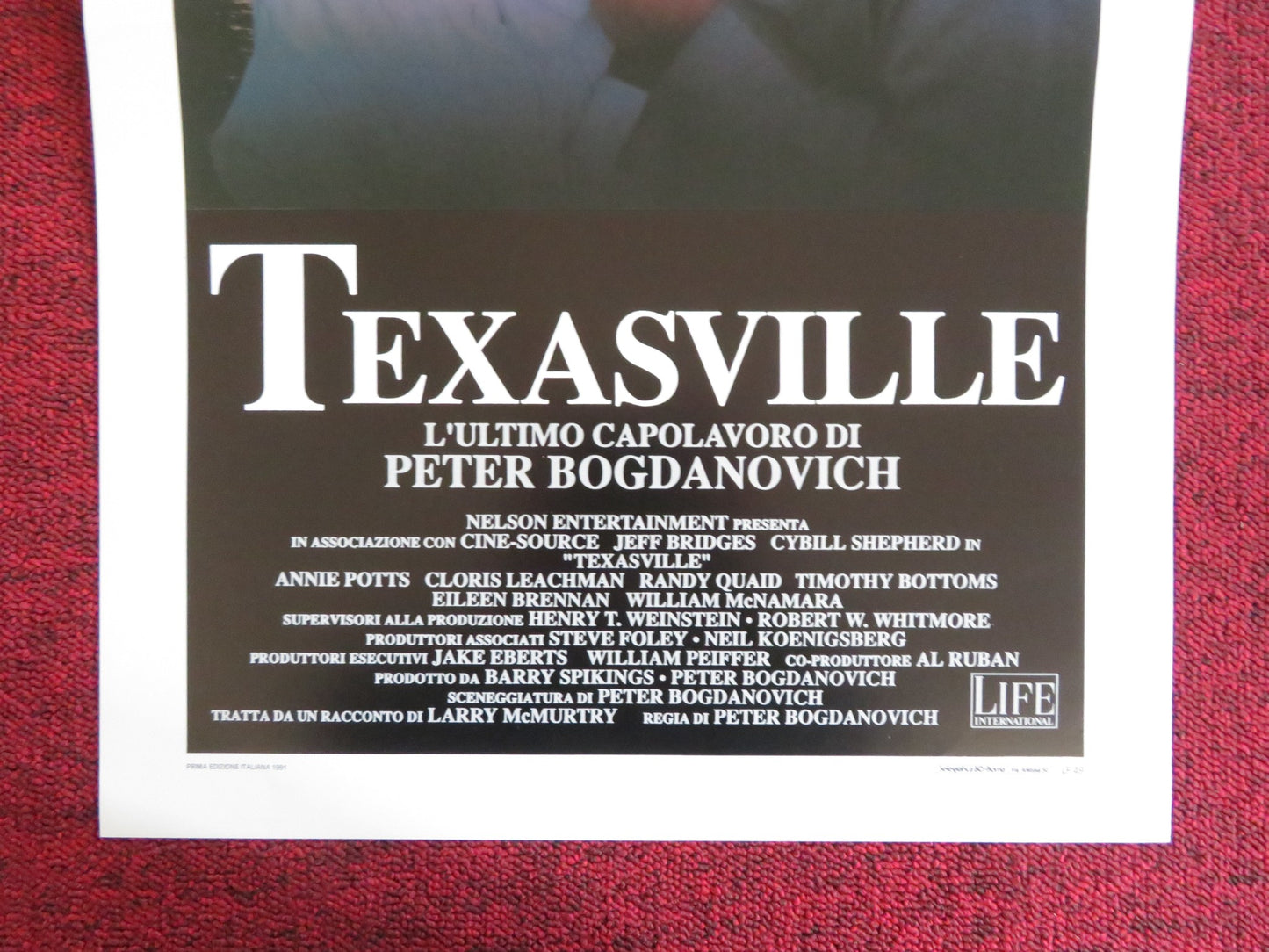 TEXASVILLE ITALIAN LOCANDINA POSTER JEFF BRIDGES CYBILL SHEPHERD 1990