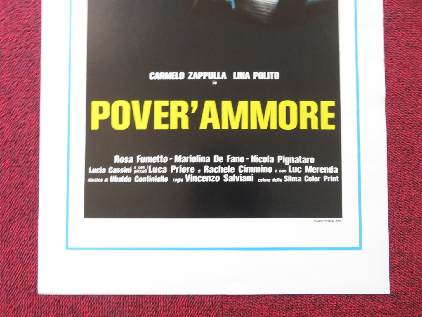 POVER'AMMORE ITALIAN LOCANDINA POSTER CARMELO ZAPPULLA LINA POLITO 1982