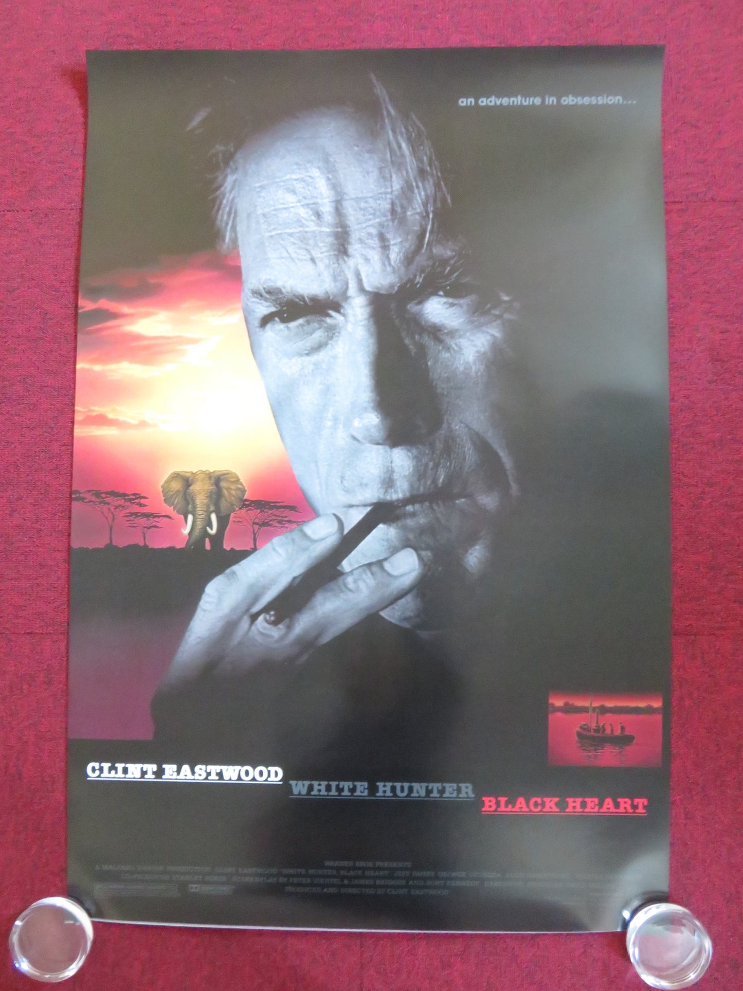 WHITE HUNTER BLACK HEART US ONE SHEET ROLLED POSTER CLINT EASTWOOD FAHEY 1990