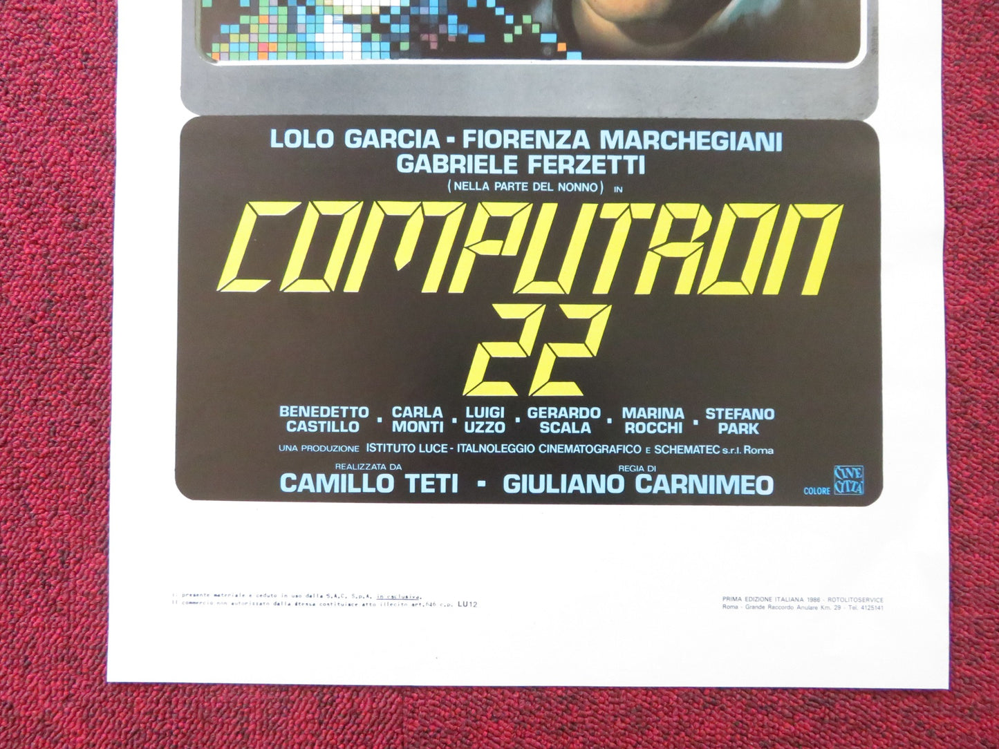 COMPUTRON 22 ITALIAN LOCANDINA POSTER BENEDETTO CASTILLO CARLA MONTI 1988