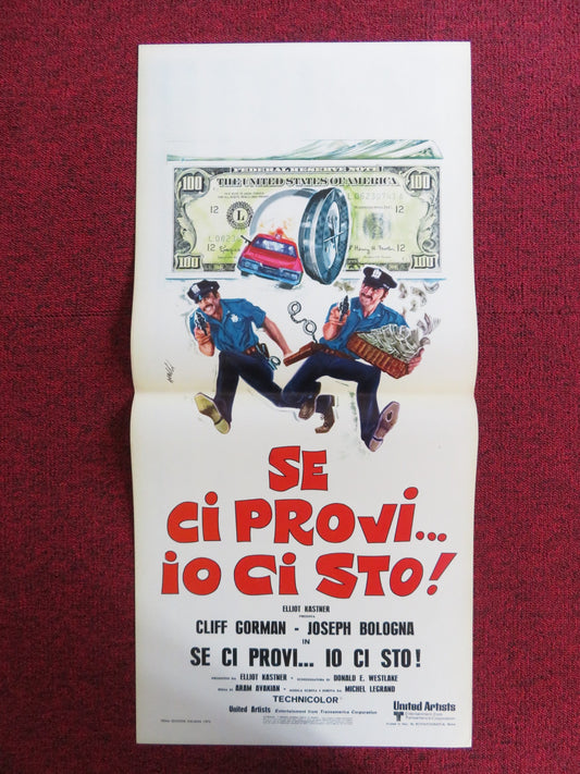 COPS AND ROBBERS - B ITALIAN LOCANDINA POSTER CLIFF GORMAN JOSEPH BOLOGNA 1973