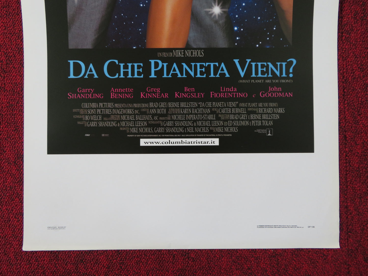 WHAT PLANET ARE YOU FROM? ITALIAN LOCANDINA POSTER GARRY SHANDLING 2000