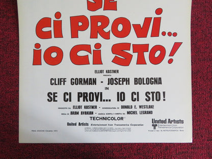 COPS AND ROBBERS - B ITALIAN LOCANDINA POSTER CLIFF GORMAN JOSEPH BOLOGNA 1973