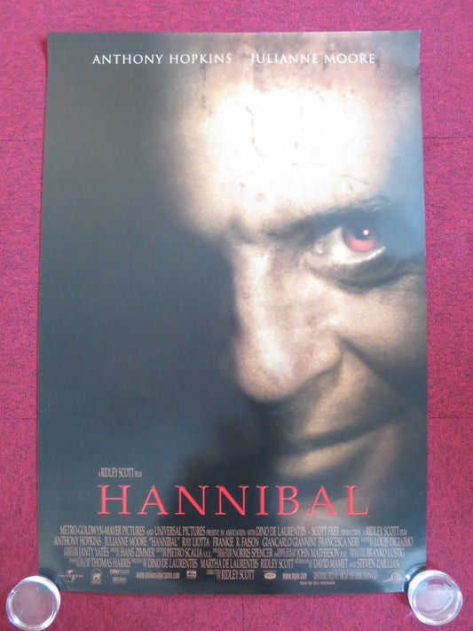 HANNIBAL US ONE SHEET ROLLED POSTER ANTHONY HOPKINS JULIANNE MOORE 2001