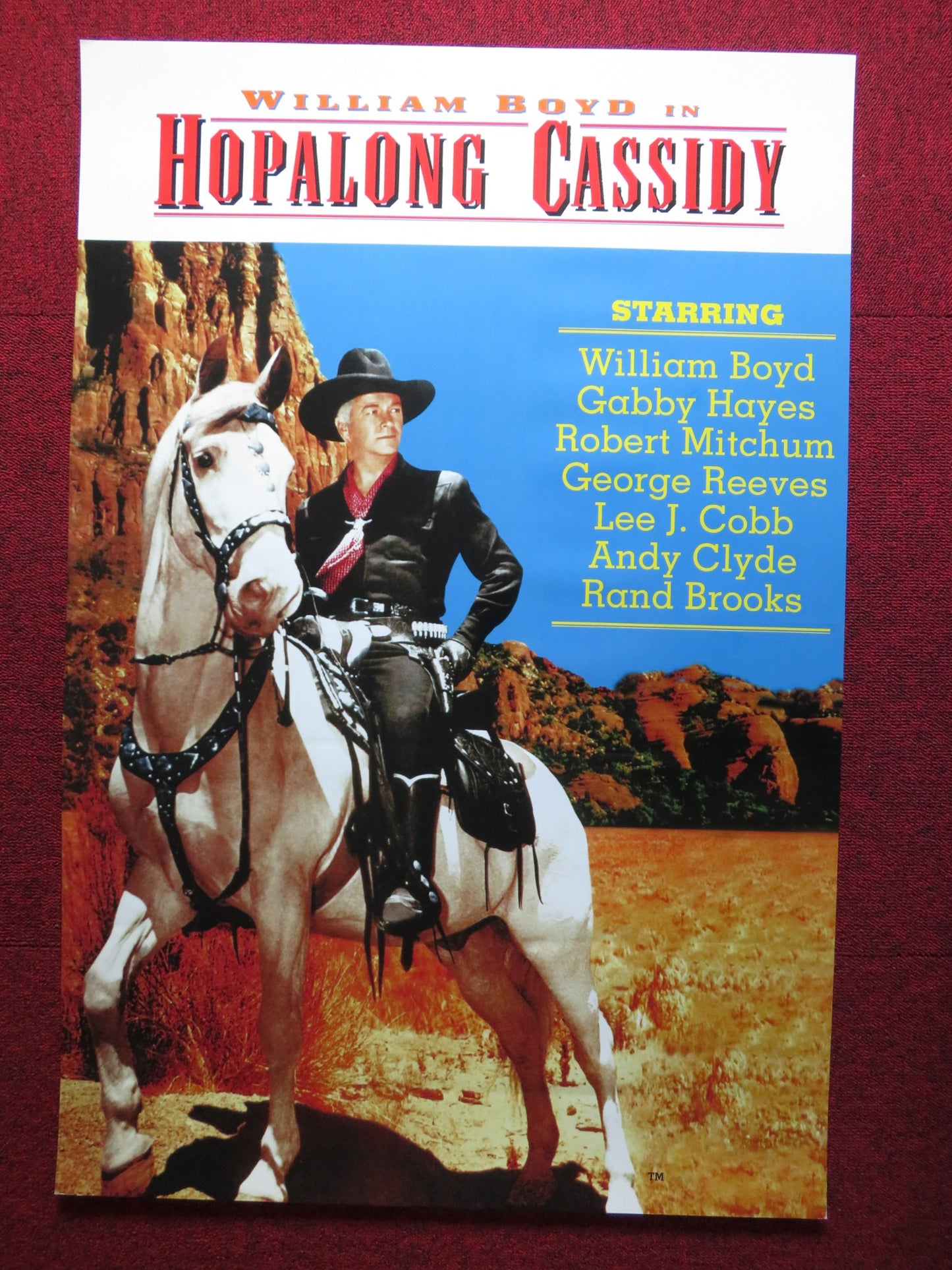 HOPALONG CASSIDY REPRINT POSTER WILLIAM BOYD ROBERT MITCHUM