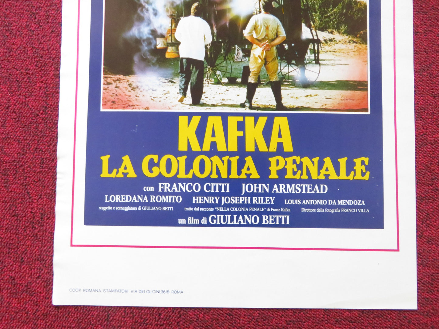 KAFKA LA COLONIA PENALE ITALIAN LOCANDINA POSTER FRANCO CITTI JOHN ARMSTEAD 1988