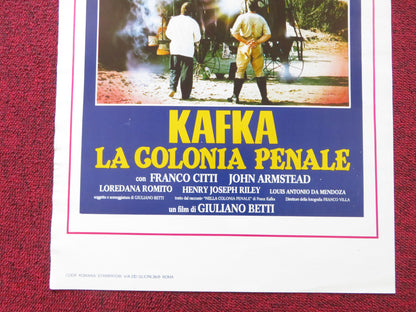 KAFKA LA COLONIA PENALE ITALIAN LOCANDINA POSTER FRANCO CITTI JOHN ARMSTEAD 1988