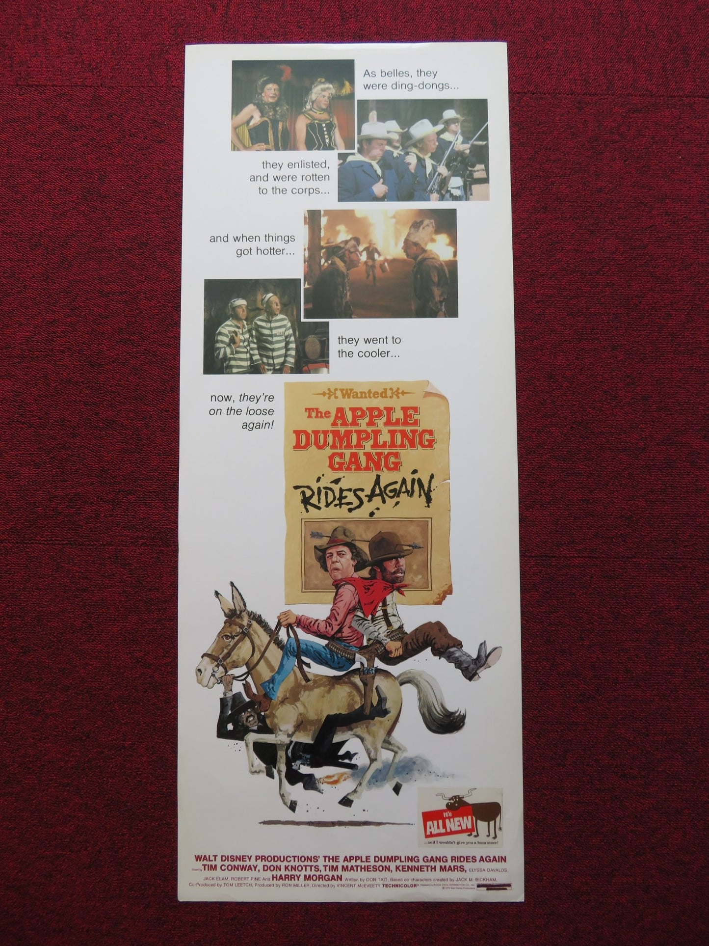 THE APPLE DUMPLING GANG RIDES AGAIN US INSERT (14"x 36") POSTER DISNEY T.CONWAY