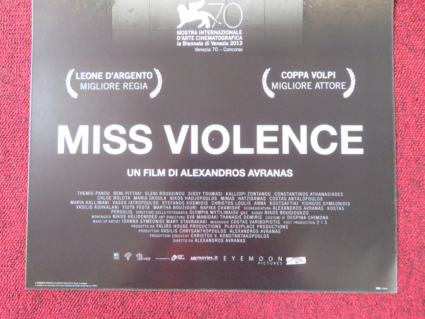 MISS VIOLENCE ITALIAN LOCANDINA POSTER THEMIS PANOU RENI PITTAKI 2013