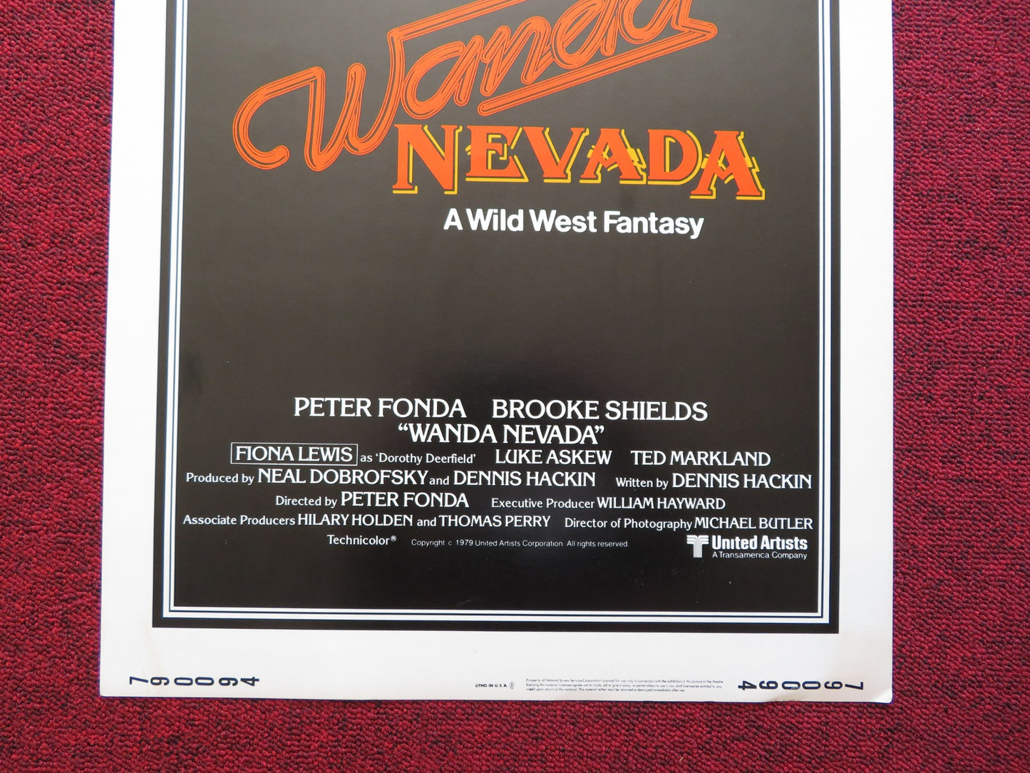 WANDA NEVADA US INSERT (14"x 36") POSTER PETER FONDA BROOKE SHIELDS 1979