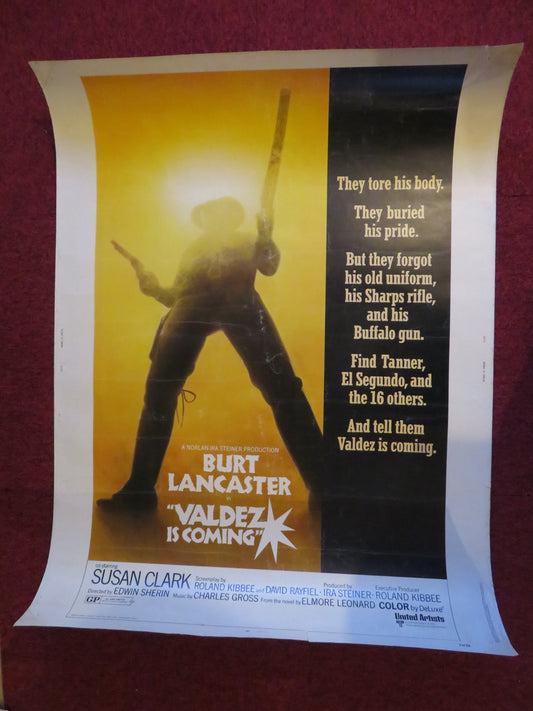 VALDEZ IS COMING US 30 X 40 ROLLED POSTER BURT LANCASTER SUSAN CLARK 1971