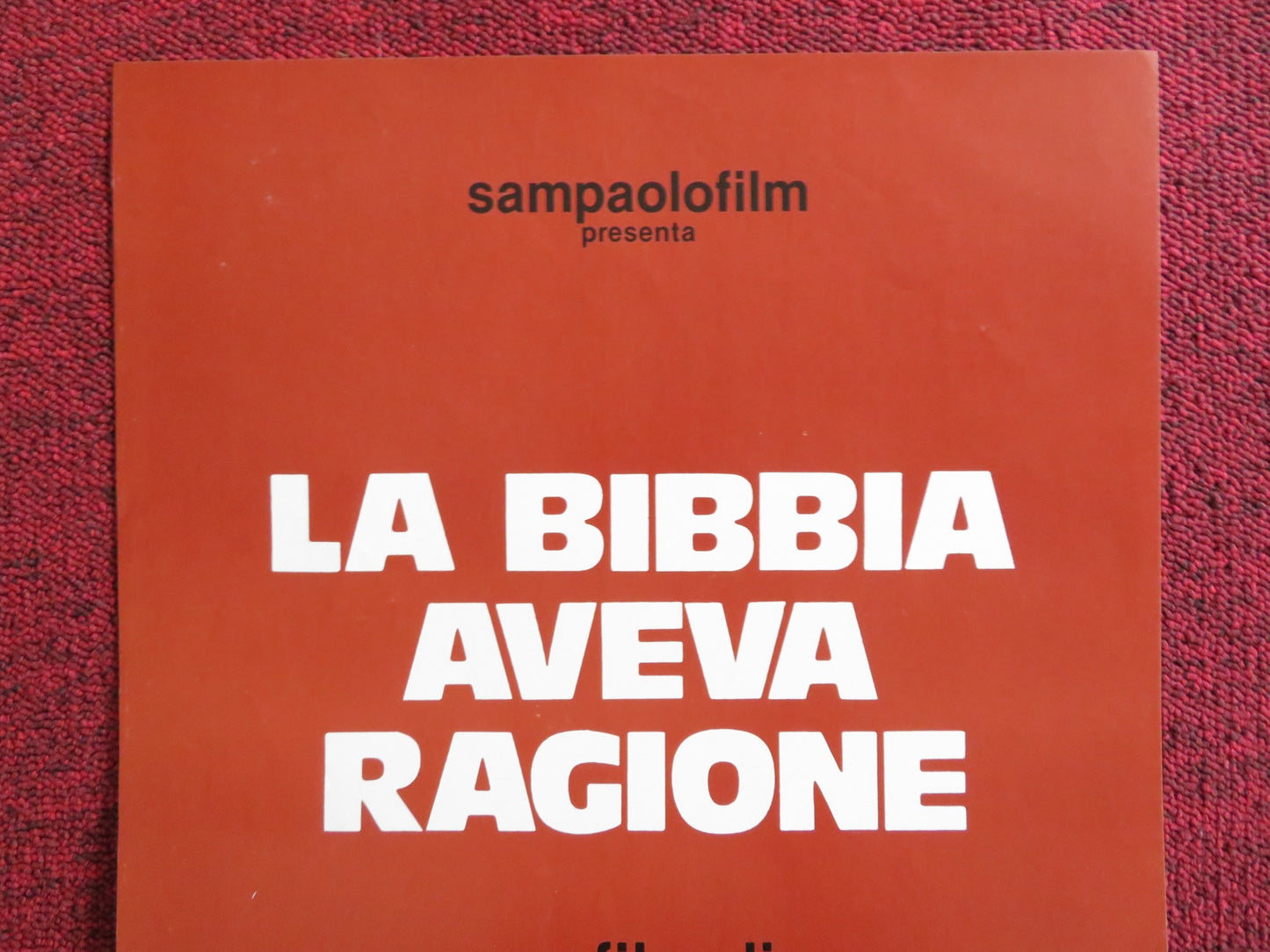 LA BIBBIA AVEVA RAGIONA ITALIAN LOCANDINA POSTER HAROLD REINL 1960s