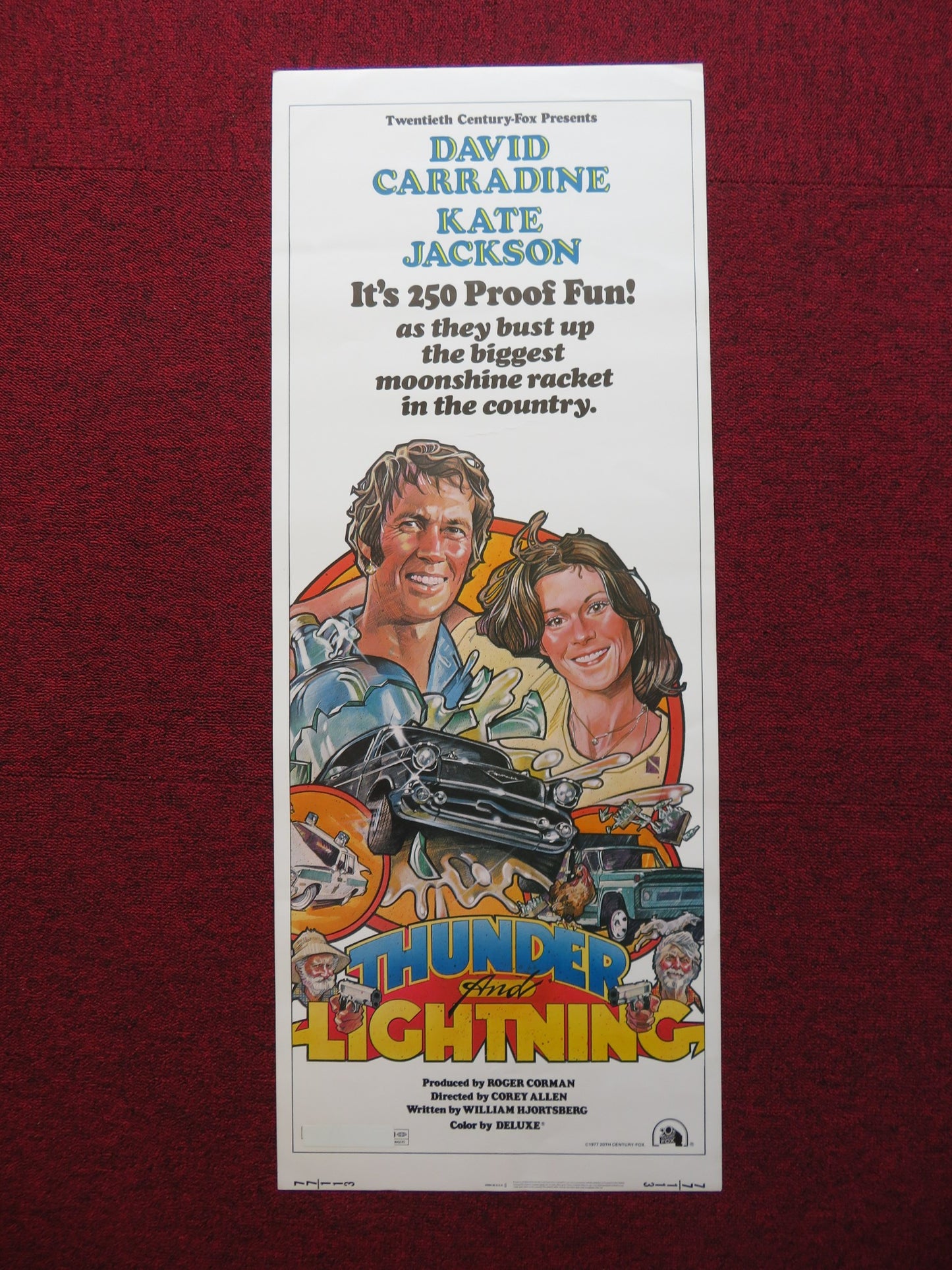 THUNDER AND LIGHTNING US INSERT (14"x 36") POSTER DAVID CARRADINE K.JACKSON 1977