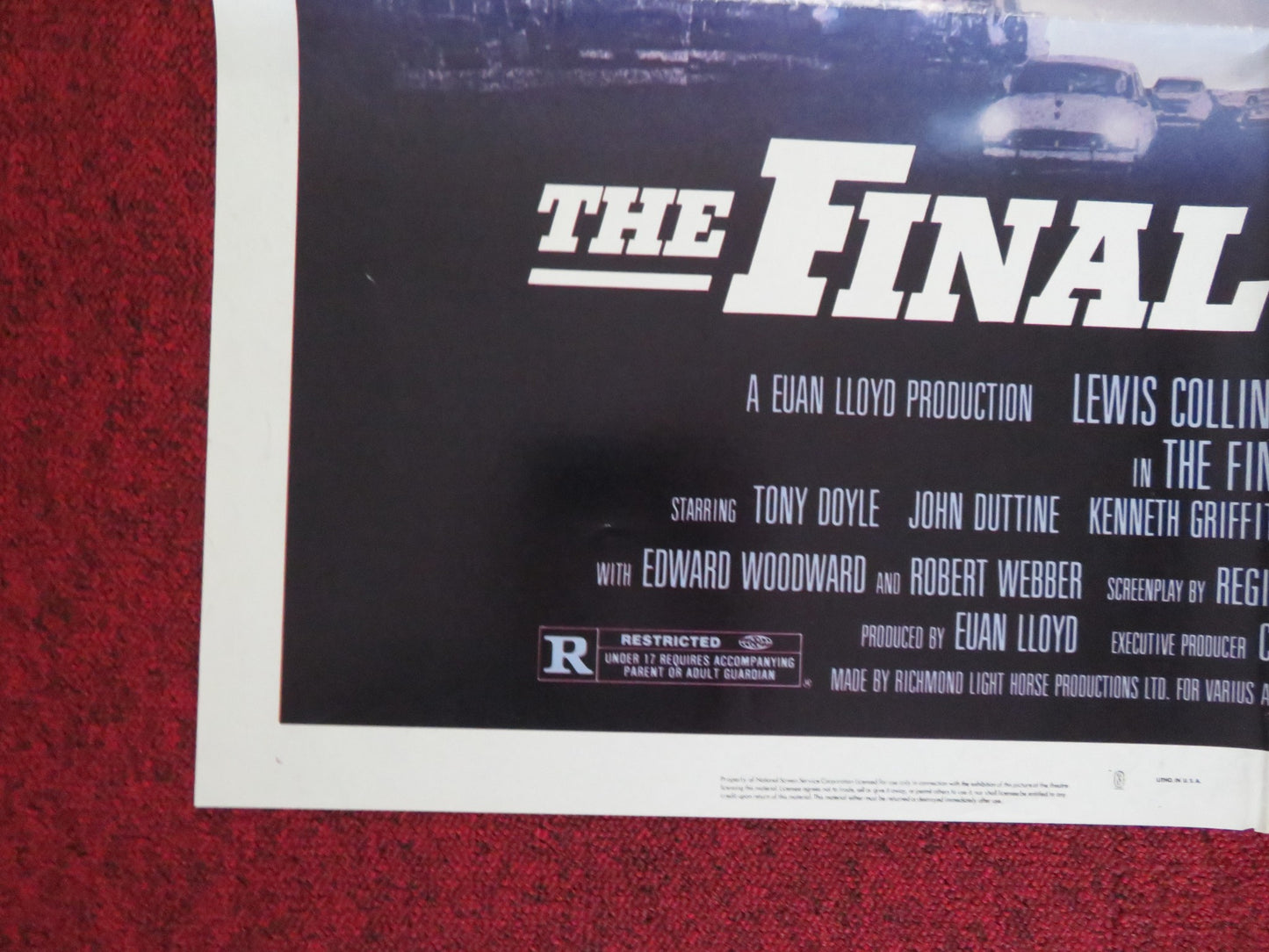 THE FINAL OPTION FOLDED US ONE SHEET POSTER LEWIS COLLINS JUDY DAVIS 1982